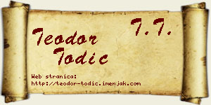 Teodor Todić vizit kartica